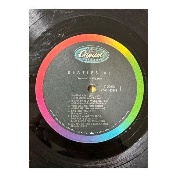 1965 Beatles VI‎ Capitol T 2358 Mono Original Early LA Pressing Vintage - Picture 7 of 7